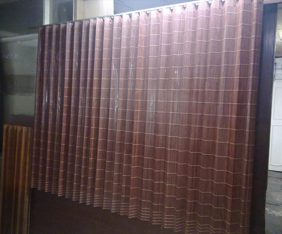 Cortinas de madera en el taller de Acort
